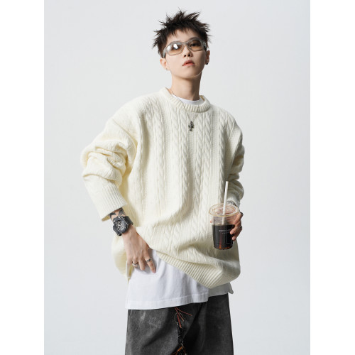 港風潮牌麻花毛衣男冬季慵懶風休閒情侶針織衫高街寬松內搭打底衫 港風潮牌麻花毛衣男冬季慵懶風休閒情侶針織衫高街寬松內搭打底衫