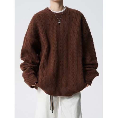 港風潮牌麻花毛衣男冬季慵懶風休閒情侶針織衫高街寬松內搭打底衫 港風潮牌麻花毛衣男冬季慵懶風休閒情侶針織衫高街寬松內搭打底衫