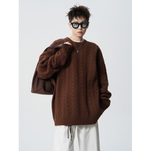 港風潮牌麻花毛衣男冬季慵懶風休閒情侶針織衫高街寬松內搭打底衫 港風潮牌麻花毛衣男冬季慵懶風休閒情侶針織衫高街寬松內搭打底衫