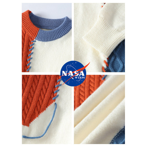 NASA WTAPS毛衣男士針織衫秋冬季青少年毛線衣加絨加厚男款上衣服