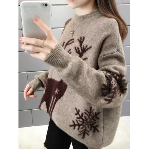 2025年新款加厚毛衣女聖誕爆款秋冬加厚寬松女士打底外穿慵懶洋氣 2025年新款加厚毛衣女聖誕爆款秋冬加厚寬松女士打底外穿慵懶洋氣
