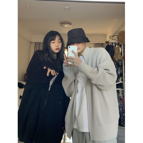 特大碼300斤立領慵懶風開衫針織外套男裝秋冬季港風復古純色毛衣2 特大碼300斤立領慵懶風開衫針織外套男裝秋冬季港風復古純色毛衣2