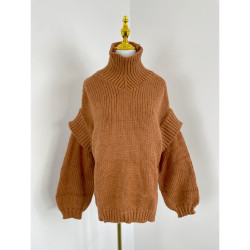 B1033秋冬季新款女裝寬松慵懶風高領毛衣設計感小衆毛衫上衣