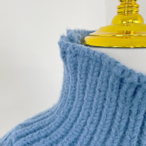 B1033秋冬季新款女裝寬松慵懶風高領毛衣設計感小衆毛衫上衣