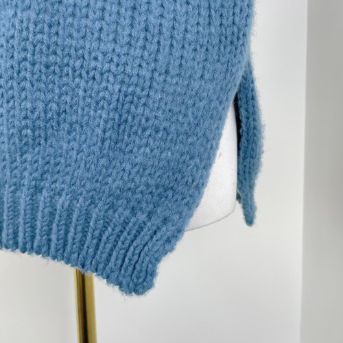 B1033秋冬季新款女裝寬松慵懶風高領毛衣設計感小衆毛衫上衣