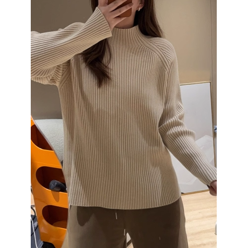 大碼女裝慵懶風半高領毛衣秋冬新款胖mm寬松遮肉顯瘦內搭打底上衣