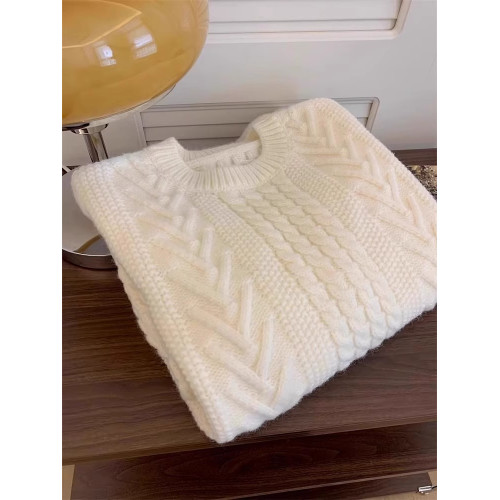 奶fufu慵懶風麻花內搭毛衣女早秋冬季2025新款白色針織衫套頭上衣