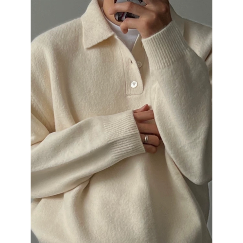 韓系包芯紗針織polo衫男軟糯透氣長袖衛衣保羅領休閒工裝羊毛衫薄 韓系包芯紗針織polo衫男軟糯透氣長袖衛衣保羅領休閒工裝羊毛衫薄