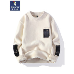 啄木鳥毛衣男士2024新款針織衫韓版寬松加厚加絨保暖衣圓領打底衫