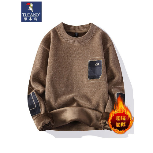 啄木鳥毛衣男士2024新款針織衫韓版寬松加厚加絨保暖衣圓領打底衫 啄木鳥毛衣男士2024新款針織衫韓版寬松加厚加絨保暖衣圓領打底衫