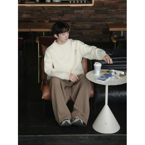 @港仔文藝男 提花毛衣男秋冬2025新款內搭男生冬季圓領針織衫男款