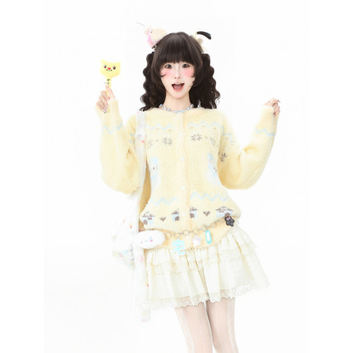 藍鬼公園Languid Park 水貂絨費爾島毛衣外套女秋季軟糯慵懶上衣 藍鬼公園Languid Park 水貂絨費爾島毛衣外套女秋季軟糯慵懶上衣