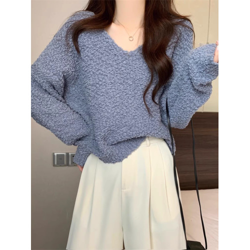 粉色v領毛衣女秋冬2025新款洋氣內搭慵懶風寬松顯瘦打底針織上衣 粉色v領毛衣女秋冬2025新款洋氣內搭慵懶風寬松顯瘦打底針織上衣