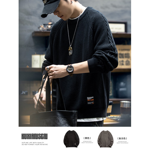 美式重磅復古毛衣男冬季2025新款寬松大碼針織衫男士加厚線衣外套 美式重磅復古毛衣男冬季2025新款寬松大碼針織衫男士加厚線衣外套