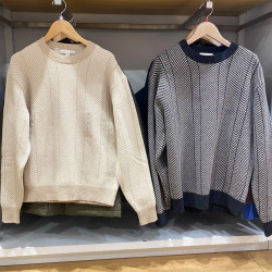 男女裝柔軟綿羊毛圓領針織衫長袖毛衣25秋冬打底套頭上衣R479841