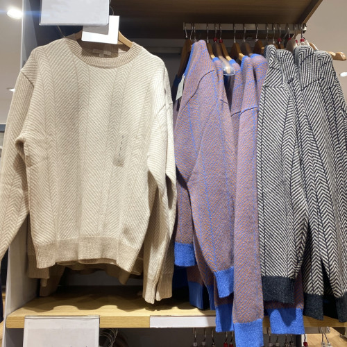 男女裝柔軟綿羊毛圓領針織衫長袖毛衣25秋冬打底套頭上衣R479841