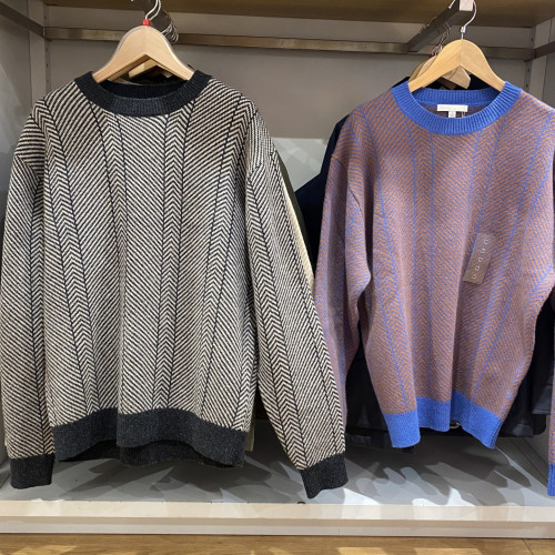 男女裝柔軟綿羊毛圓領針織衫長袖毛衣25秋冬打底套頭上衣R479841