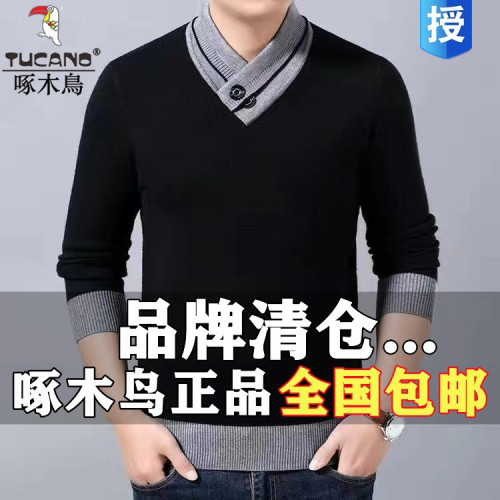 啄木鳥V領毛衣半高領羊毛衫青年男士毛衣打底衫秋冬季休閒上衣男 啄木鳥V領毛衣半高領羊毛衫青年男士毛衣打底衫秋冬季休閒上衣男