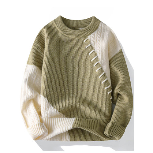 慵懶風毛衣男秋冬季圓領針織衫男士潮牌提花打底衫加厚保暖線衣服 慵懶風毛衣男秋冬季圓領針織衫男士潮牌提花打底衫加厚保暖線衣服