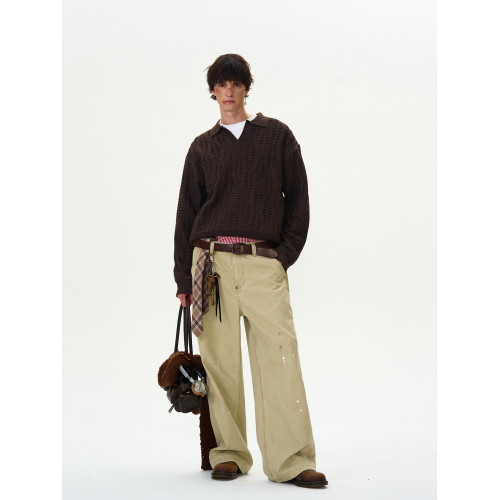 MADWITCH復古高級鏤空破洞針織衫毛衣男女美式vintage老錢風上衣