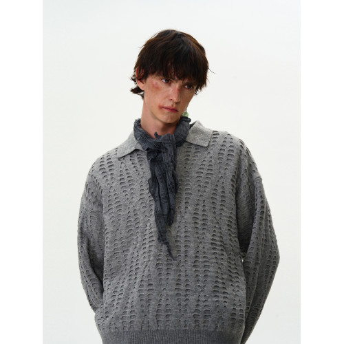 MADWITCH復古高級鏤空破洞針織衫毛衣男女美式vintage老錢風上衣