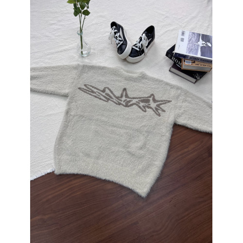 BeOurRule 復古字母提花針織衫寬鬆圓領軟糯毛衣男女外套潮牌秋冬