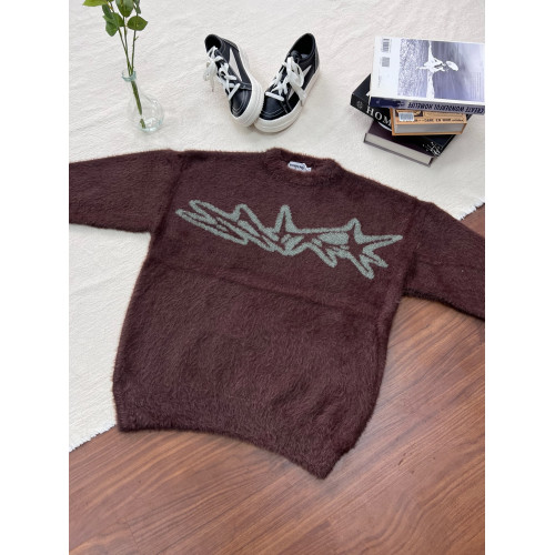 BeOurRule 復古字母提花針織衫寬鬆圓領軟糯毛衣男女外套潮牌秋冬