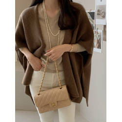 日韓寬松大碼毛針織衫馬甲女秋冬蝙蝠衫百搭披肩開衫毛衣外套