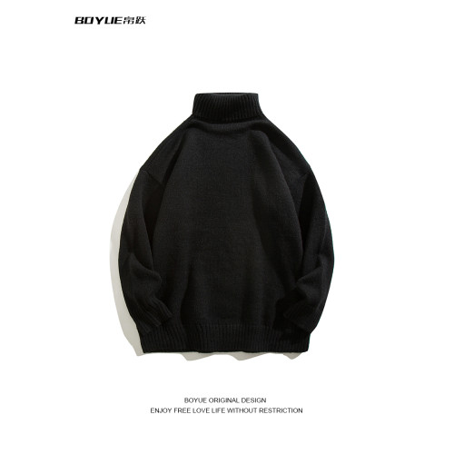 BOYUE帛躍冬季高領純色長袖毛衣簡約時尚百搭寬松休閒針織衫男女 BOYUE帛躍冬季高領純色長袖毛衣簡約時尚百搭寬松休閒針織衫男女