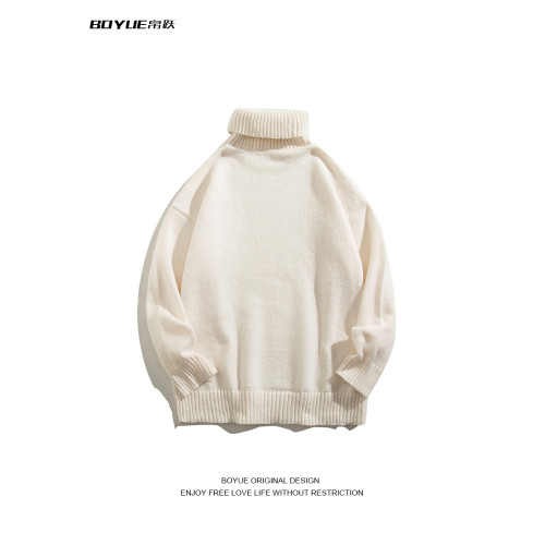 BOYUE帛躍冬季高領純色長袖毛衣簡約時尚百搭寬松休閒針織衫男女 BOYUE帛躍冬季高領純色長袖毛衣簡約時尚百搭寬松休閒針織衫男女