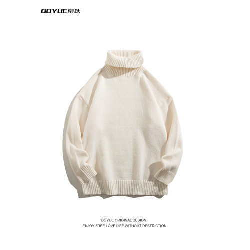 BOYUE帛躍冬季高領純色長袖毛衣簡約時尚百搭寬松休閒針織衫男女 BOYUE帛躍冬季高領純色長袖毛衣簡約時尚百搭寬松休閒針織衫男女