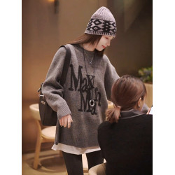 針織毛衣秋冬女款2025新款冬季遮屁股洋氣獨特漂亮中長款高檔上衣