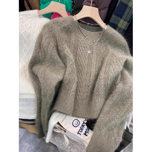 高級感復古短款毛衣女秋冬灰色針織衫加厚打底衫女小個子氣質上衣 高級感復古短款毛衣女秋冬灰色針織衫加厚打底衫女小個子氣質上衣