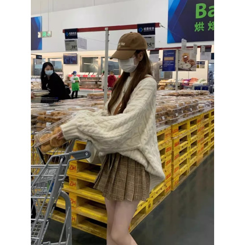 加厚高級感V領麻花毛衣女秋冬寬松外穿軟糯復古燈籠袖針織慵懶風 加厚高級感V領麻花毛衣女秋冬寬松外穿軟糯復古燈籠袖針織慵懶風