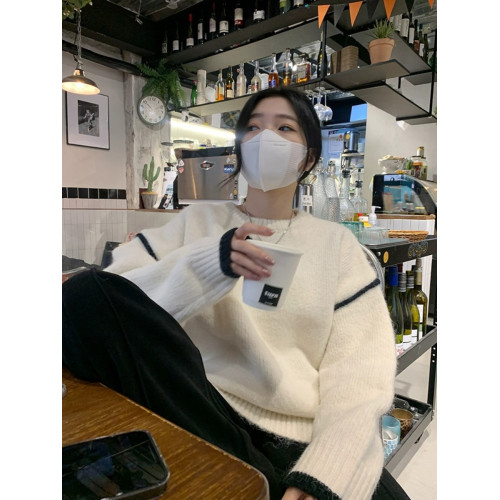 浙江桐鄕濮院軟糯套頭毛衣女秋冬季新款寬松慵懶風圓領針織衫上衣 浙江桐鄕濮院軟糯套頭毛衣女秋冬季新款寬松慵懶風圓領針織衫上衣