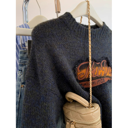 美式復古短款毛衣女秋冬冬季2025新款慵懶風小個子套頭外穿打底衫 美式復古短款毛衣女秋冬冬季2025新款慵懶風小個子套頭外穿打底衫