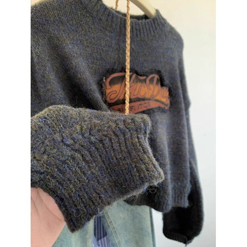 美式復古短款毛衣女秋冬冬季2025新款慵懶風小個子套頭外穿打底衫 美式復古短款毛衣女秋冬冬季2025新款慵懶風小個子套頭外穿打底衫