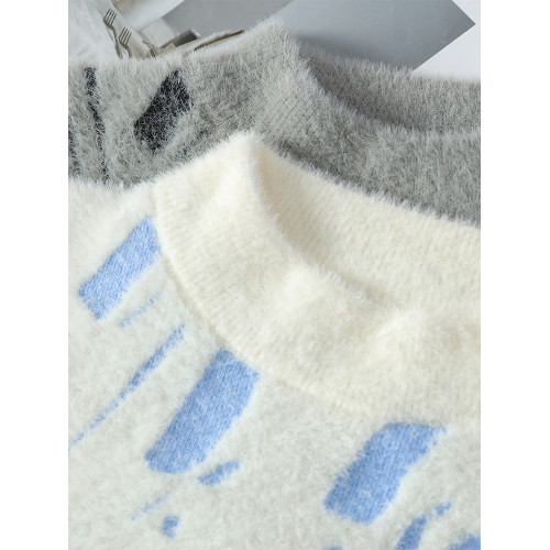 秋冬季軟糯毛衣男圓領不起球青少年線衣潮流加厚仿貂絨針織打底衫