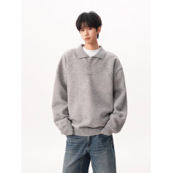 美式cleanfit亨利領毛衣男女冬季潮牌寬松慵懶線衣高密厚實針織衫