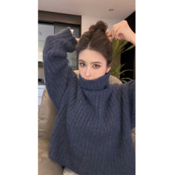 高領加厚女款毛衣慵懶高級感爆款針織衫2025秋冬新款冬季上衣女裝