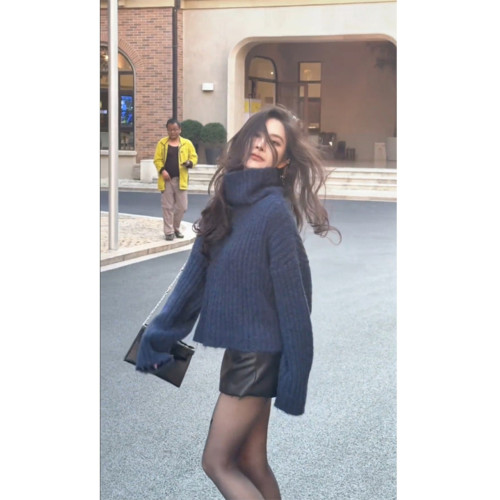 高領加厚女款毛衣慵懶高級感爆款針織衫2025秋冬新款冬季上衣女裝