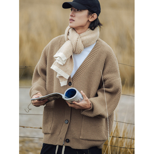 秋冬質感粗針肌理毛衣冬季慵懶情侶毛衫基礎百搭針織衫開衫外套男 秋冬質感粗針肌理毛衣冬季慵懶情侶毛衫基礎百搭針織衫開衫外套男