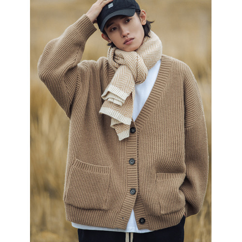 秋冬質感粗針肌理毛衣冬季慵懶情侶毛衫基礎百搭針織衫開衫外套男 秋冬質感粗針肌理毛衣冬季慵懶情侶毛衫基礎百搭針織衫開衫外套男