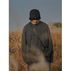 危機青年復古秋冬毛衣男廓形圓領針織衫日系休閒簡約打底衫內搭潮