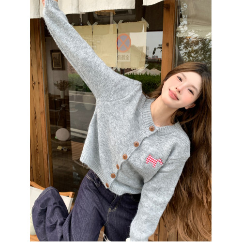 PPHOME甜茵學妹~甜美軟糯針織開衫毛衣秋季韓系溫柔寬松外套外穿