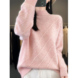 半高領毛衣女秋冬季2025新款羊毛衫設計感慵懶風內搭寬松針織打底