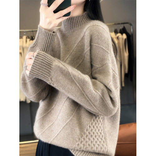 半高領毛衣女秋冬季2025新款羊毛衫設計感慵懶風內搭寬松針織打底 半高領毛衣女秋冬季2025新款羊毛衫設計感慵懶風內搭寬松針織打底