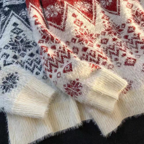 聖誕毛衣情侶裝日系復古原宿風寬松針織衫男秋冬季加厚圓領線衣服