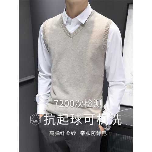 男士針織背心馬甲2025秋冬季保暖無袖毛衣修身坎肩打底衫v領線衣 男士針織背心馬甲2025秋冬季保暖無袖毛衣修身坎肩打底衫v領線衣