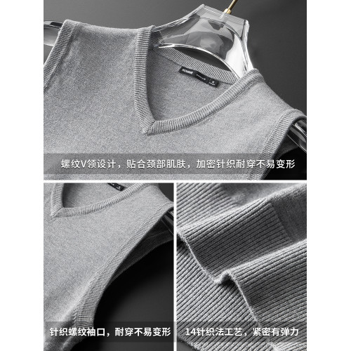 男士針織背心馬甲2025秋冬季保暖無袖毛衣修身坎肩打底衫v領線衣 男士針織背心馬甲2025秋冬季保暖無袖毛衣修身坎肩打底衫v領線衣